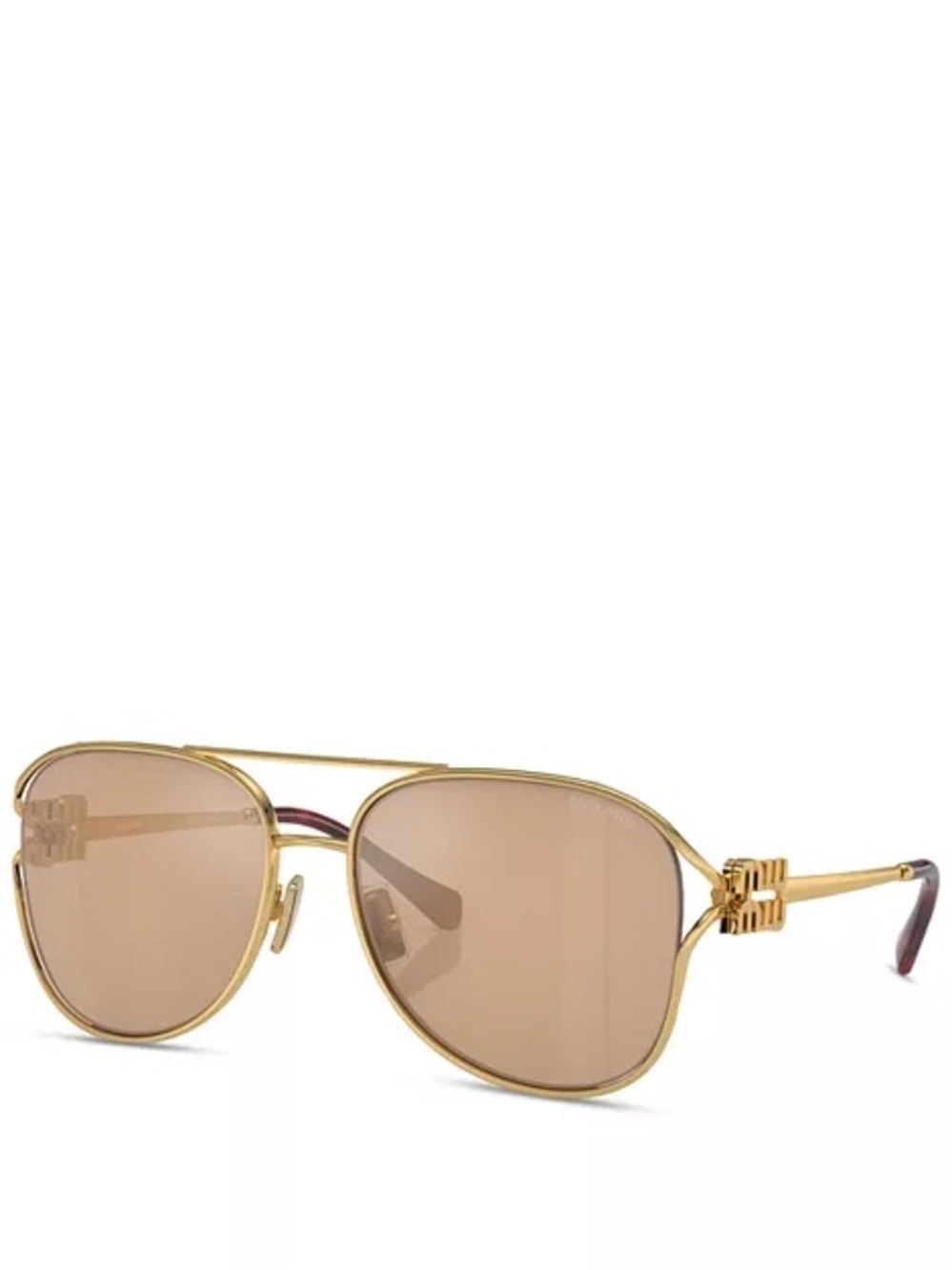 Miu Miu Gold-Tone Aviator Sunglasses